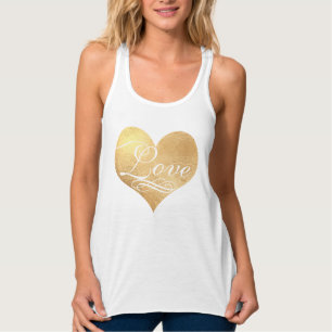 PixDezines Love with Golden Heart Singlet