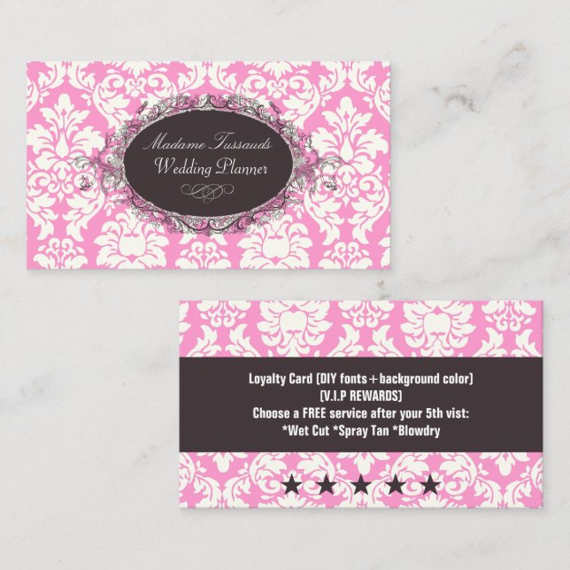 PixDezines loyalty cards/versailles damask Card (Front/Back)