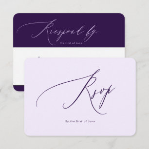 PixDezines Luxe Calligraphy DIY Colours Purple RSVP Card