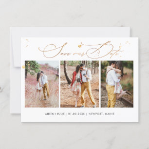 PixDezines Luxe Calligraphy Faux Gold Heart Save The Date