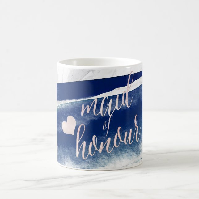 PixDezines Maid of Honour|Blush Pink+Navy Coffee Mug (Center)