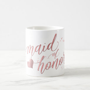 PixDezines Maid of Honour/Faux Rose Gold/Fun Scrip Coffee Mug