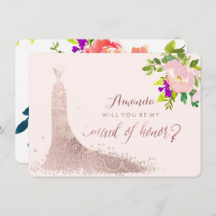 PixDezines Maid of Honour/Floral/Watercolor/Spring Invitation