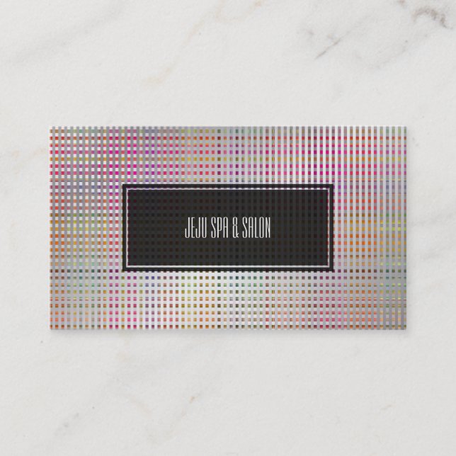 PixDezines malibu plaid/faux silver Business Card (Front)