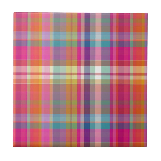 PixDezines malibu plaid Tile (Front)