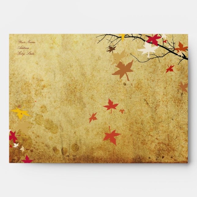 PixDezines Maple Branch, Faux Parchment Envelopes (Front)