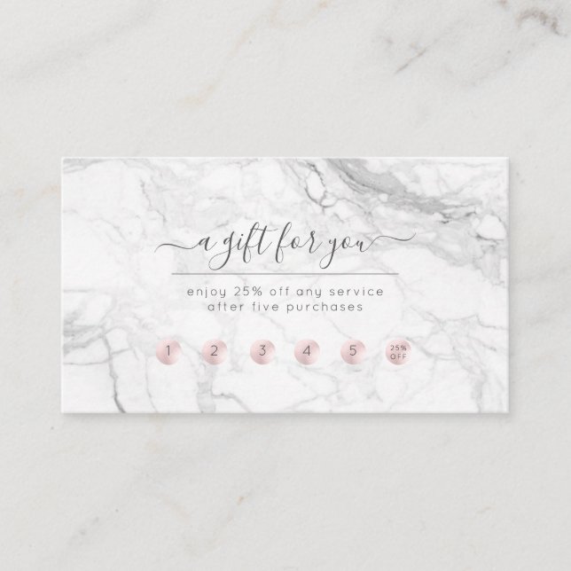 PixDezines Marble Blush Pink Reward Card (Front)