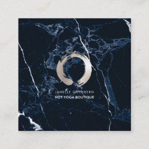 PixDezines Marble/Circle of Life/Faux Silver Square Business Card