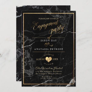 PixDezines Marble/Faux Gold/Engagement Party Invitation