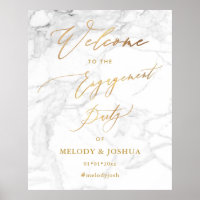 PixDezines Marble+Faux Gold  Welcome Engagement Po
