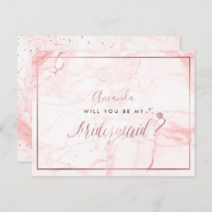 PixDezines Marble+Faux Rose Gold, Bridesmaid Invitation