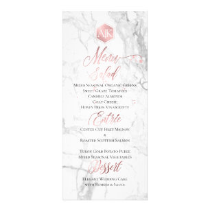 PixDezines Marble/Faux Rose Gold Honeycomb Menu