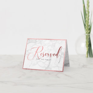 PixDezines Marble Faux Rose Gold/Reserved Table Card
