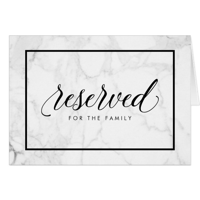PixDezines Marble Reserved Table Sign (Front Horizontal)