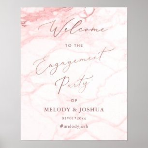 PixDezines Marble Rose Gold  Welcome Engagement Poster