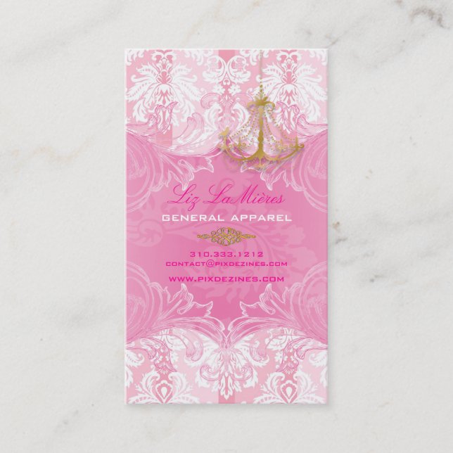 PixDezines Marie Antoinette on Pique Damask Business Card (Front)