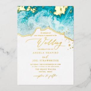 PixDezines Marine Waves Shoreline Beach Wedding
