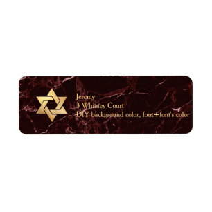 PixDezines Marsala Red Marble Star of Daivd