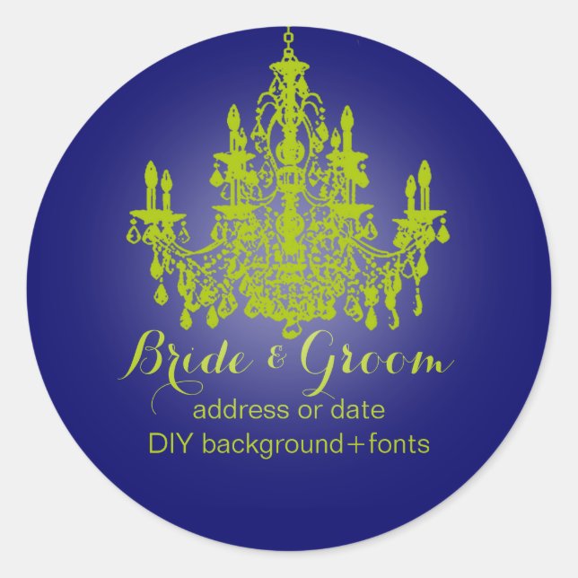 PixDezines matcha green chandelier/DIYbackground Classic Round Sticker (Front)
