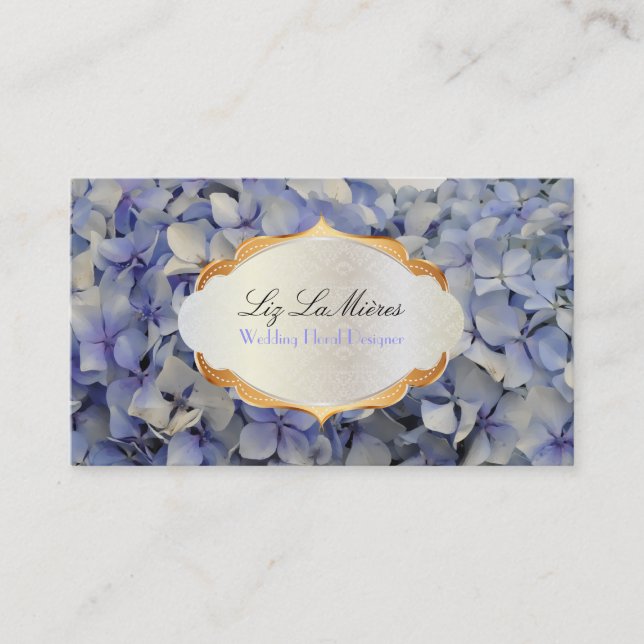PixDezines maui blue hydrangea Business Card (Front)
