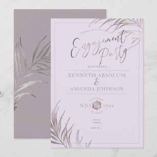 PixDezines Mauve+Lilac Palms, Engagement Party Invitation