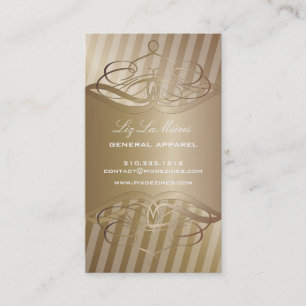 PixDezines Medium Stripes + Faux Copper Business Card