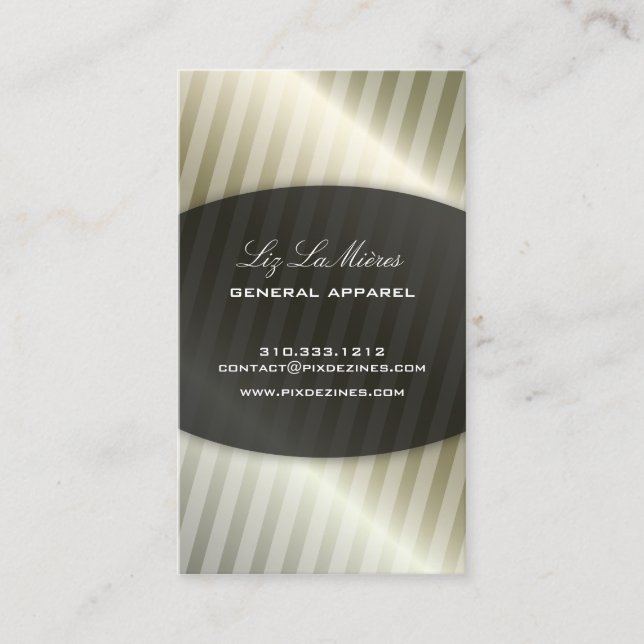 PixDezines Medium Stripes + Faux Foil Business Card (Front)
