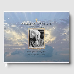 PixDezines Memorial Sun+Sky Guest Book