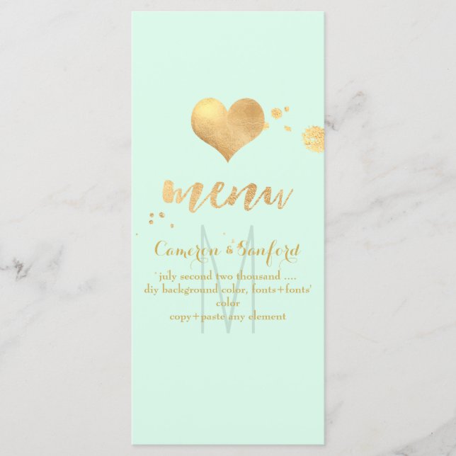 PixDezines Menu DIY Colour/Faux Gold Heart (Front)