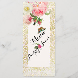 PixDezines Menu Faux Gold Specks/roses