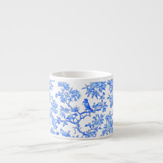 PixDezines Ming Blue Chinoiserie, Bird Peonoies Espresso Cup