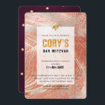 PixDezines Minimalist DIY FAUX GOLD Mitzvah Invitation<br><div class="desc">PixDezines chic and modern minimalist with DIY bold san serif font in faux gold for a Bar or Bat Mitzvah. Accented with burgundy background on reversed. Monogram on faux gold Star of David. DIY for any event, simply delete unused layers. Our dynamic design allows you to edit all elements. To...</div>
