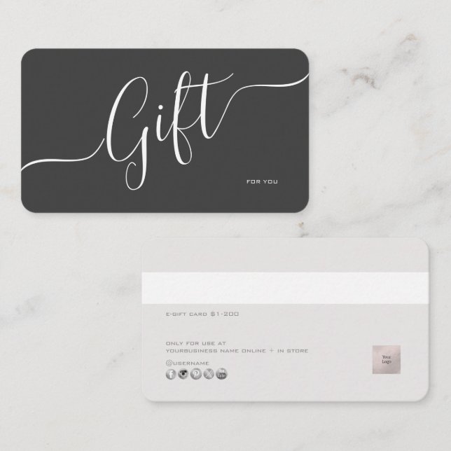 PixDezines Minimalist E Gift Card (Front/Back)