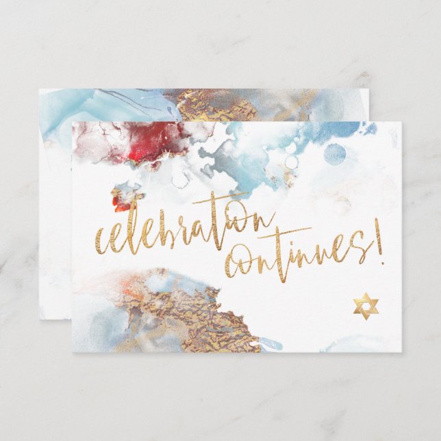 PixDezines Mitzvah Celebration ✡ Galaxy Abstract R RSVP Card (Front/Back)