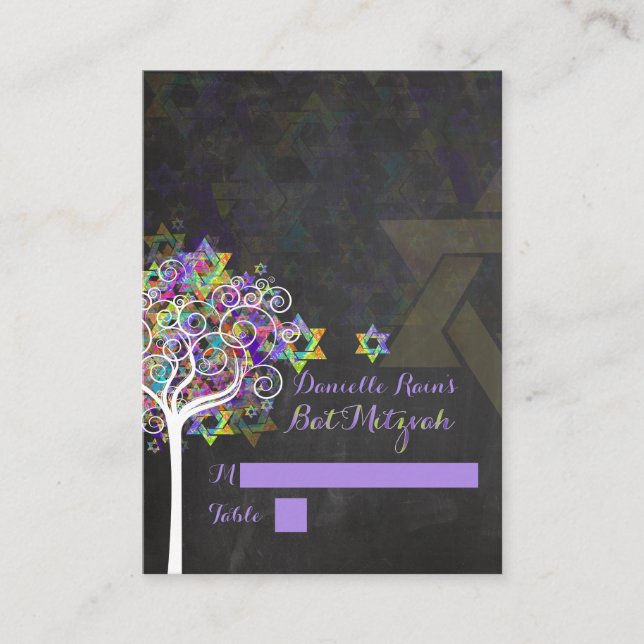 PixDezines mitzvah place cards/tree of life Place Card (Front)