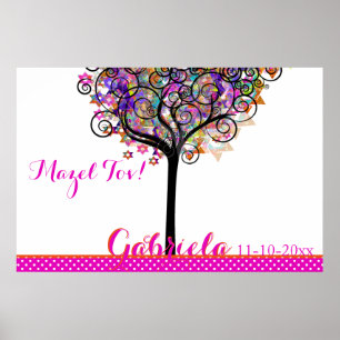 PixDezines Mitzvah Tree of Life Sign In Board
