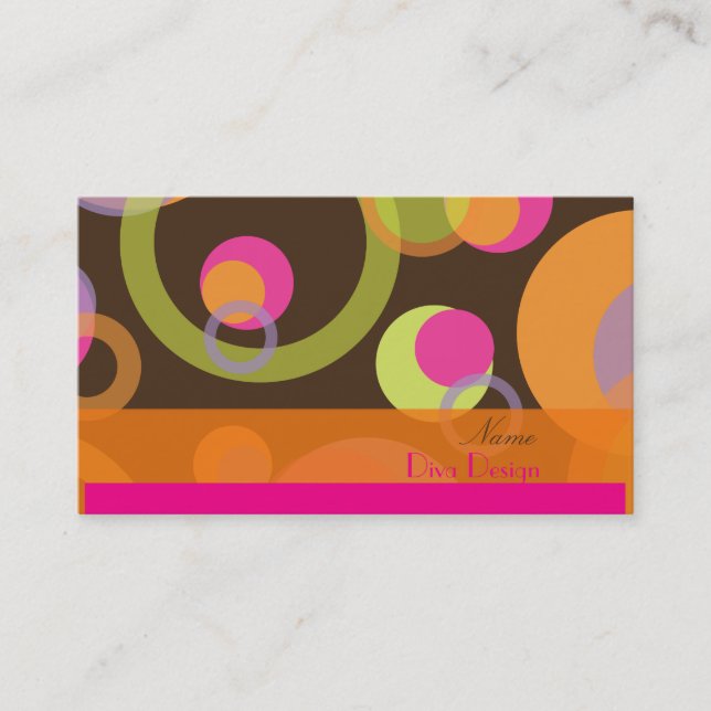 PixDezines Mod Bubbles / Retro Syle + Colours Business Card (Front)