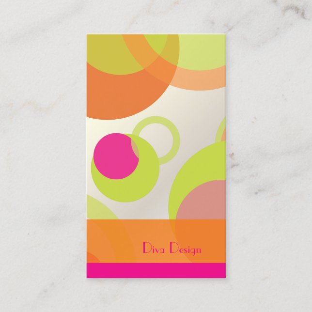 PixDezines Mod Bubbles / Retro Syle + Colours Business Card (Front)