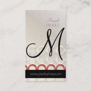 PixDezines Mod Rings, monogram Business Card