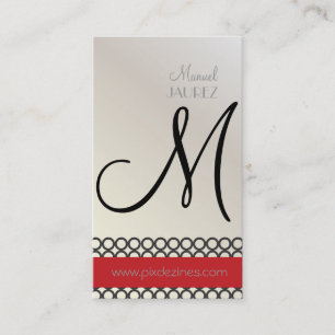 PixDezines Mod Rings, monogram Business Card