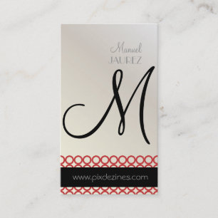 PixDezines Mod Rings, monogram Business Card