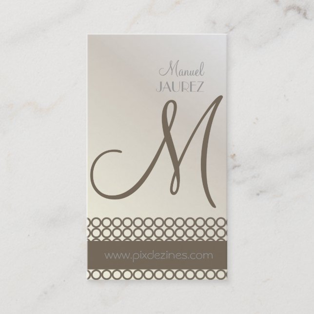 PixDezines Mod Rings, monogram Business Card (Front)
