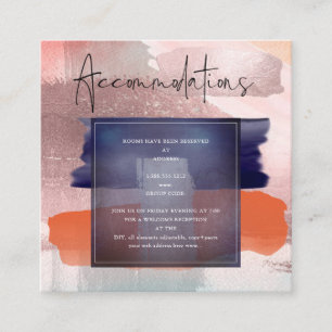 PixDezines Modern Art Navy+Coral Accommodations Enclosure Card