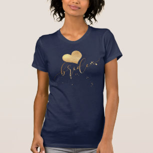 PixDezines Modern Bride/Faux Gold Script T-Shirt
