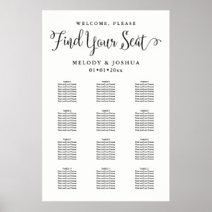 PixDezines Modern Calligraphy Font, Seating Chart