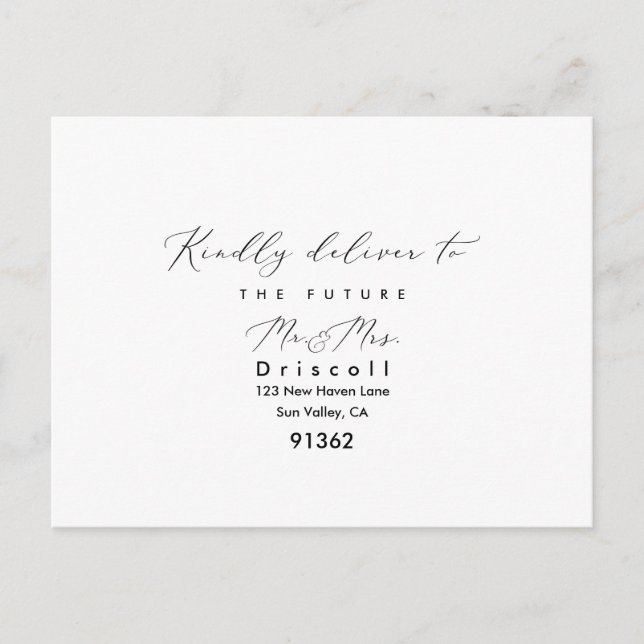 PixDezines Modern Elegant Calligraphy RSVP Invitation Postcard (Front)
