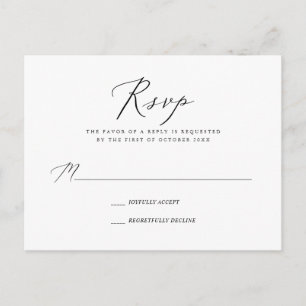 PixDezines Modern Elegant Calligraphy RSVP Invitation Postcard