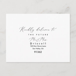 PixDezines Modern Elegant Calligraphy RSVP w Meal Invitation Postcard