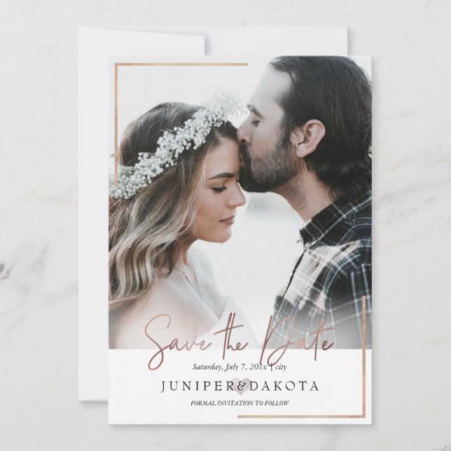 PixDezines Modern Framed Photo Save the Date cards (Front)