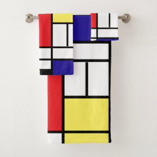 PixDezines Modernism Primary Colour Blocks Bath Towel Set